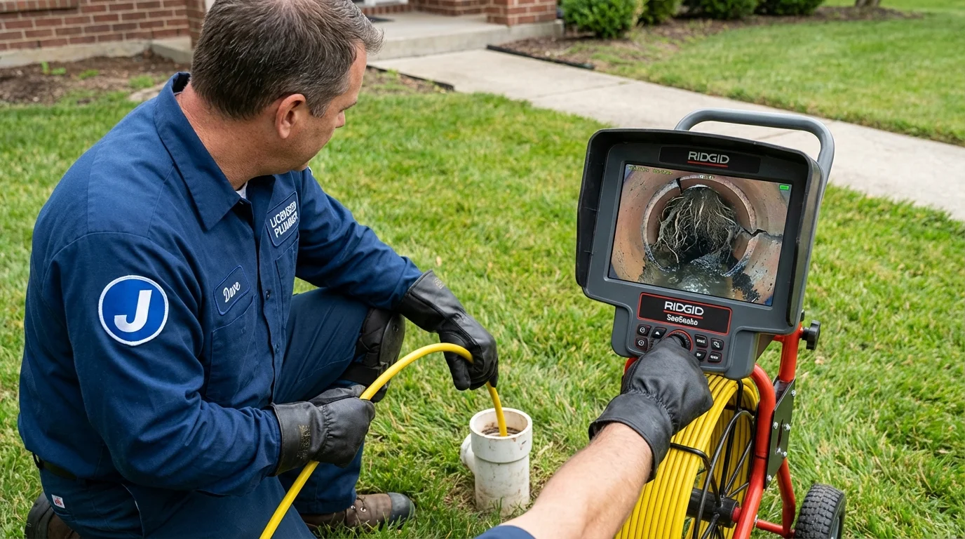 Sewer camera inspection being performed by Johns Plumbing LLC in Grand Ledge